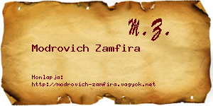 Modrovich Zamfira névjegykártya